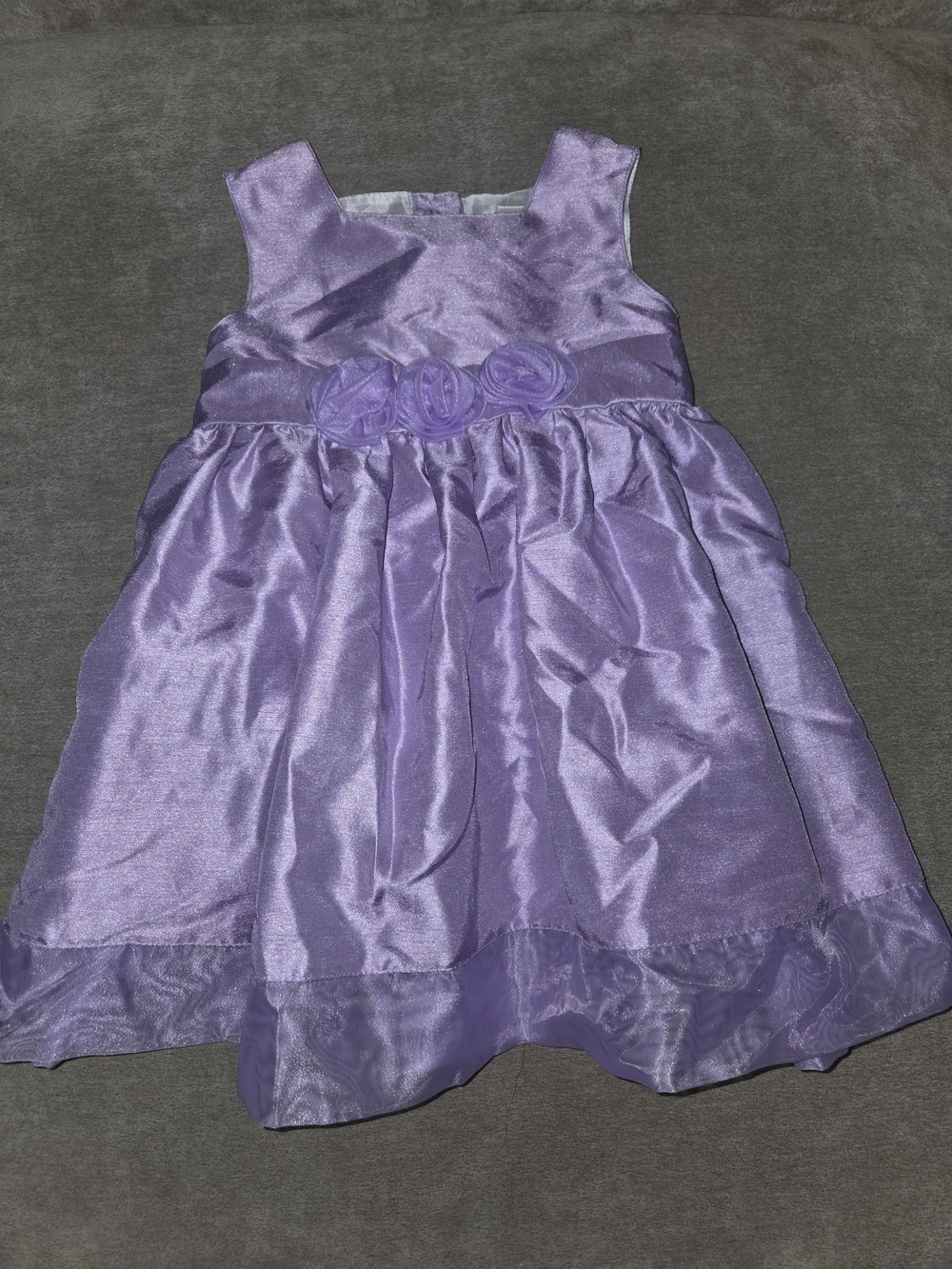 Girls Lavender Flower Waist Party Dress